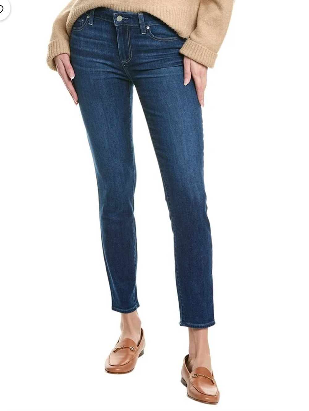 PAIGE VERDUGO ULTRA SKINNY Dark Blue Jeans SIZE 27 Cropped Ankle Mid Rise